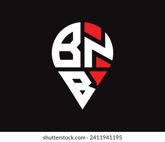 BNB letter location shape logo design svg