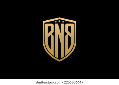 BNB letter logo. Letter design with black background. This is gold letter logo. Use stylist fashion logo. Decorative design. svg