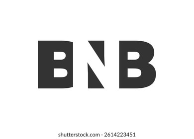 BNB logo design. Initial letter B N B bold font style for tech startups, consulting, corporate branding. Creative company name, headlines typography identity, trendy logotype. Vector illustration.