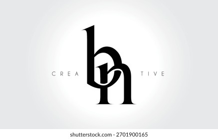 Logotipo elegante del monograma del serif de BNbn – Letra tipográfica minúscula de lujo para la marca moderna