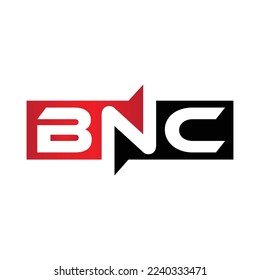 Diseño del logotipo de las letras iniciales del monograma BNC