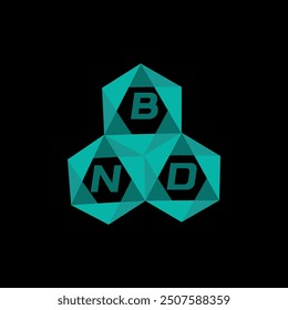 Logotipo minimalista creativo de la letra de BND. Diseño de logotipo de letra de alfabeto de iniciales de Vector únicas de BND
