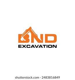 Icono de logotipo de excavación BND Vector Plantilla.eps