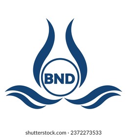BND letter water drop icon design with white background in illustrator, BND Monogram logo design for entrepreneur and business.
