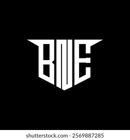 BNE letter logo design with white background in illustrator, vector logo modern alphabet font overlap style, calligraphy designs for logo, Poster, Invitation, etc.