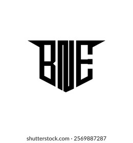 BNE letter logo design with white background in illustrator, vector logo modern alphabet font overlap style, calligraphy designs for logo, Poster, Invitation, etc.