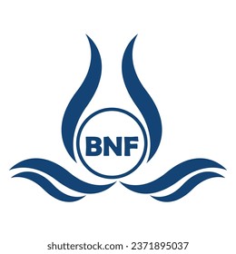 BNF letra de diseño de icono de gota de agua con fondo blanco en ilustrador, BNF Monograma diseño de logo para emprendedores y empresas.
