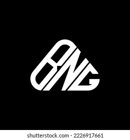 BNG letter logo creative design with vector graphic, BNG simple and modern logo in round triangle shape.