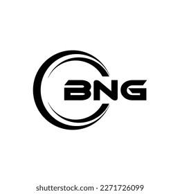 BNG letter logo design in illustration. Vector logo, calligraphy designs for logo, Poster, Invitation, etc.