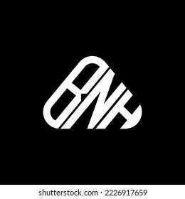 BNH letter logo creative design with vector graphic, BNH simple and modern logo in round triangle shape.