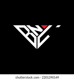 BNL letter logo creative design with vector graphic, BNL simple and modern logo in triangle shape.