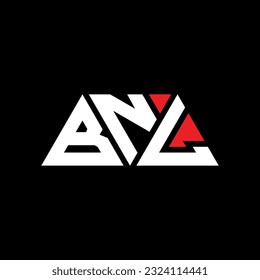 BNL triangle letter logo design with triangle shape. BNL triangle logo design monogram. BNL triangle vector logo template with red color. BNL triangular logo Simple, Elegant, and Luxurious design