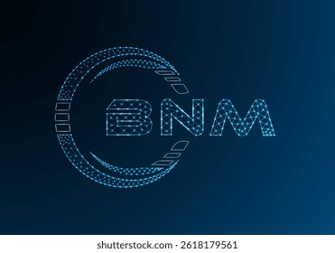 BNM low poly letter logo vector design. BNM lower poly logo design. 
