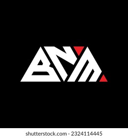 BNM triangle letter logo design with triangle shape. BNM triangle logo design monogram. BNM triangle vector logo template with red color. BNM triangular logo Simple, Elegant, and Luxurious design