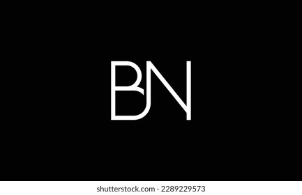 BN,NB, Monograma del logotipo de las letras abstractas