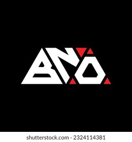 BNO Dreieck-Buchstaben Logo Design mit Dreieck Form. BNO Dreieck Logo Design Monogramm. BNO Dreieck-Vektorlogo-Vorlage mit roter Farbe. BNO-Dreieckslogo Einfaches, elegantes und luxuriöses Design