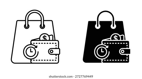 Design gráfico do ícone BNPL. Ilustrações de ícone de vetor