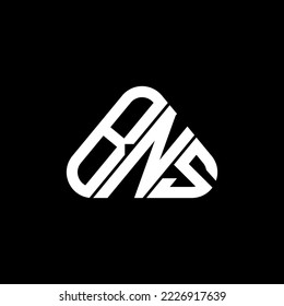 BNS letter logo creative design with vector graphic, BNS simple and modern logo in round triangle shape.