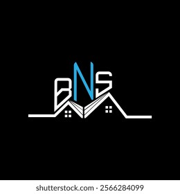 BNS Real State logo design, BNS simple and modern logo. BNS luxurious alphabet design  