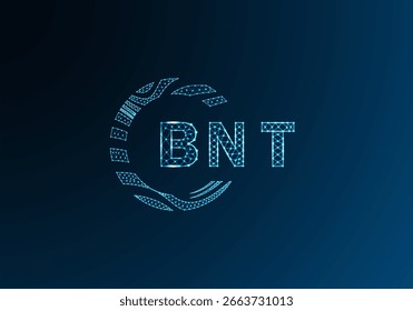 Diseño de Vector de logotipo de letra polivinílica baja BNT. Diseño de logotipo de poliéster inferior de BNT. Diseño único del logotipo de baja poli de BNT.