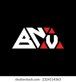 Diseño del logotipo de la letra del triángulo BNV con forma triangular. Monograma de diseño del logotipo del triángulo BNV. Plantilla de logotipo vectorial de triángulo BNV con color rojo. Logo triangular de BNV Diseño sencillo, elegante y lujoso