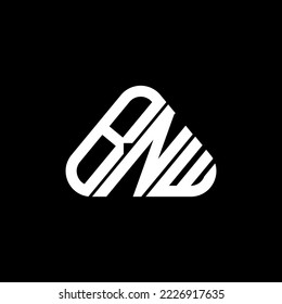 BNW letter logo creative design with vector graphic, BNW simple and modern logo in round triangle shape.