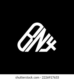 BNX letter logo creative design with vector graphic, BNX simple and modern logo in round triangle shape.