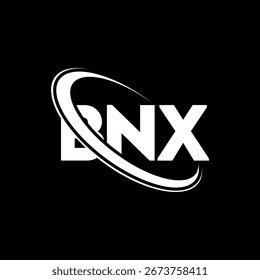 BNX-Logo. BNX-Brief. Logo-Design mit BNX-Buchstaben. Initialen B NX Logo mit Kreis und Großbuchstaben Monogramm Logo verbunden. BNX Typografie für Technologie, Business und Immobilien Marke.