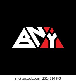BNY triangle letter logo design with triangle shape. BNY triangle logo design monogram. BNY triangle vector logo template with red color. BNY triangular logo Simple, Elegant, and Luxurious design
