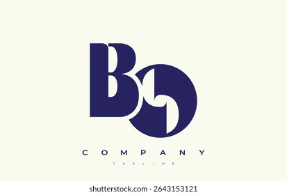 BO Abstract Geometric Logo Design. Modern and elegant logo design with simplistic typography elements, showcasing branding excellence.