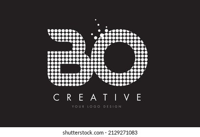BO B O Dots Letter Logo Design White Magenta Bubble Circles and Swoosh