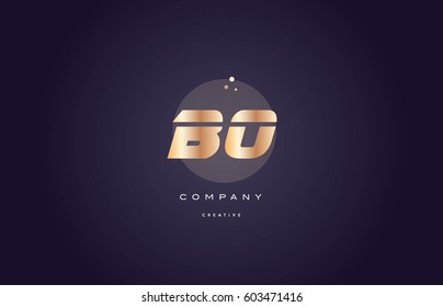 bo b o  gold yellow golden metal metallic bold luxury product modern creative gradient alphabet company logo design vector icon template