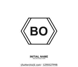 BO B O Initial logo letter with minimalist concept vector