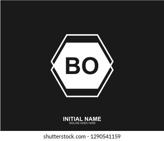 BO B O Initial logo letter with minimalist concept vector