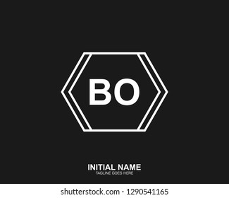 BO B O Initial logo letter with minimalist concept vector