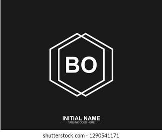 BO B O Initial logo letter with minimalist concept vector