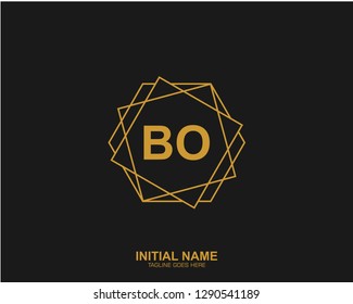 BO B O Initial logo letter with minimalist concept vector