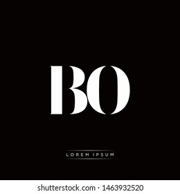 BO B O Logo Monogram with Black and White Colors