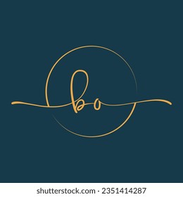 BO BA   Signature initial logo template vector ,Signature Logotype
