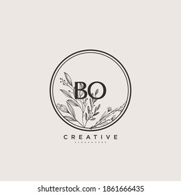 BO Beauty vector initial logo art, handwriting logo of initial signature, wedding, fashion, jewerly, boutique, floral and botanical with creative template for any company or business.