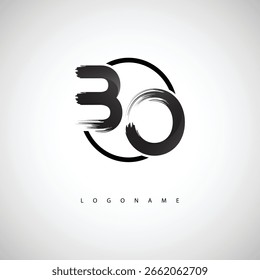 BO Brush Stroke Logo – Modern Artistic Symbol with Ink Texture for Creative Branding and Visual Identity Design