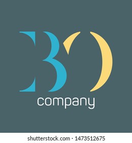 BO company logo design. Momnogram. Letters B and O.