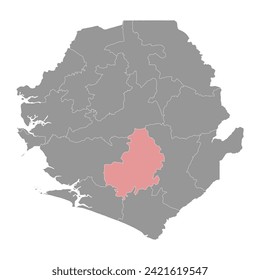 Bo District map, administrative division of Sierra Leone. Vector illustration.