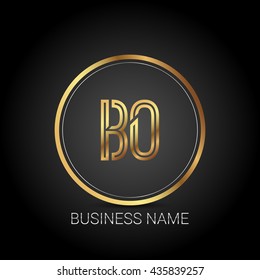BO golden initial circle logo for company