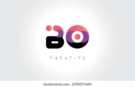 Logotipo Abstractas degradado de BO con Formas redondeadas creativas