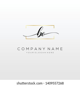 BO handwriting initial logo template vector.