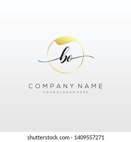 BO handwriting initial logo template vector.