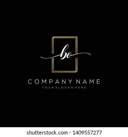 BO handwriting initial logo template vector.