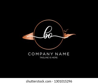 BO handwriting initial  logo vector