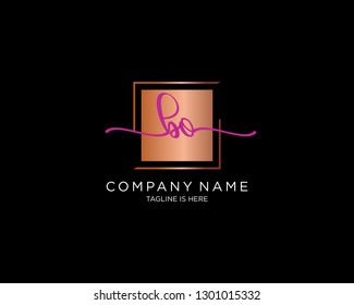 BO handwriting initial  logo vector